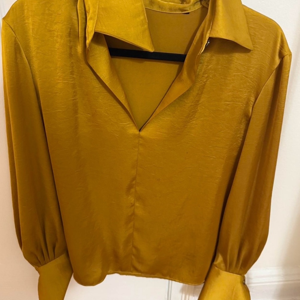 Alice + Olivia Mustard Blouse